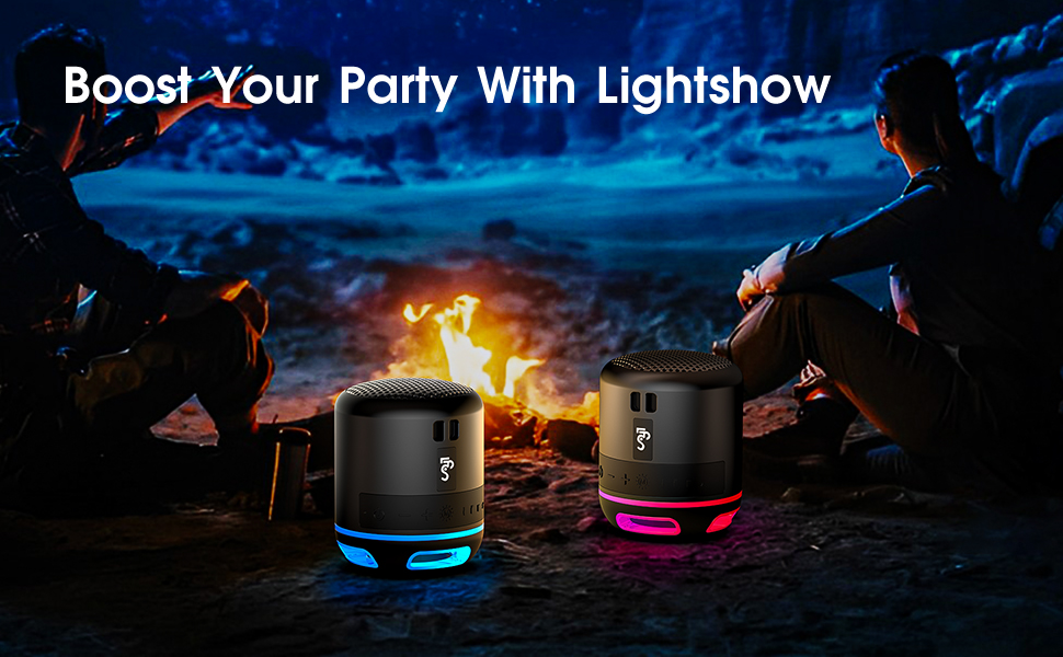 LFS Small Bluetooth Speakers Portable Wireless Speaker Waterproof Mini Speaker, TWS Pairing, RGB