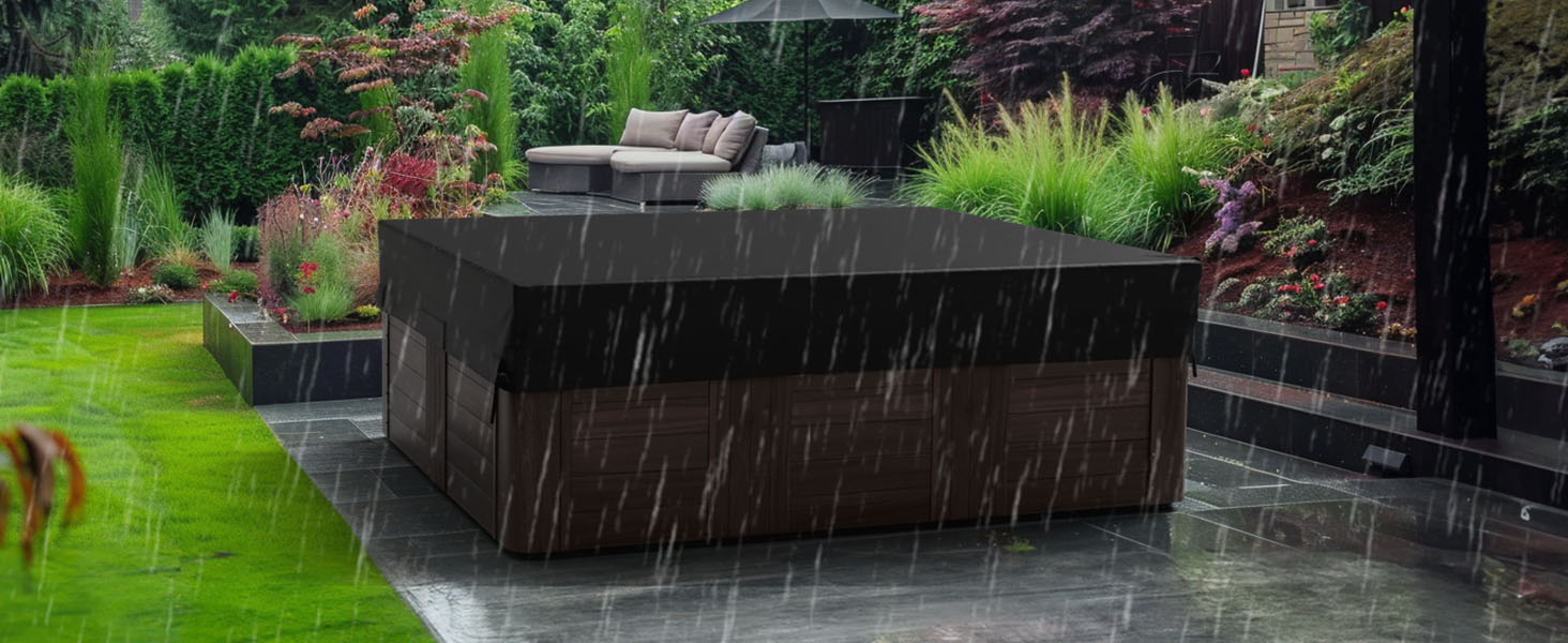 CFFNCH Hot Tub Cover 600D Polyester Rectangular Hot Tub
