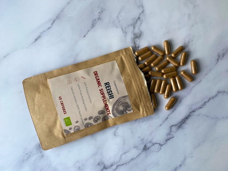 Reishi capsule mushroom champignon supplement cupplement superfood