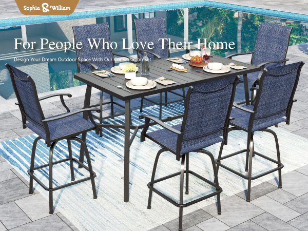 Amazon.com: Sophia & William Outdoor Bar Set, Patio Bar