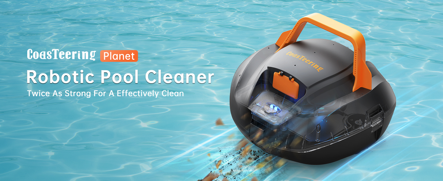 CoasTeering Pool Vacuum Robot, Cordless Robotic Pool Cleaner with ...