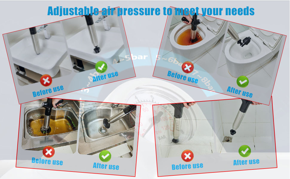 Wenbones Compressed Air Pipe Cleaner New Pattern, Toilet Blockage