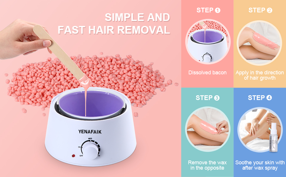 YENAFAIK Sugar Waxing Kit For Women.Hot Wax Kit For Hair Removal.Waxing Kit For Women Brazilian Wax.