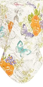 Easter floral vinyl tablecloth flannel backing