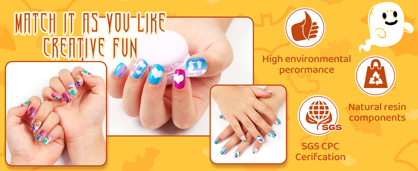 144Pcs Kids Press on Nails Children Girls Press on Short