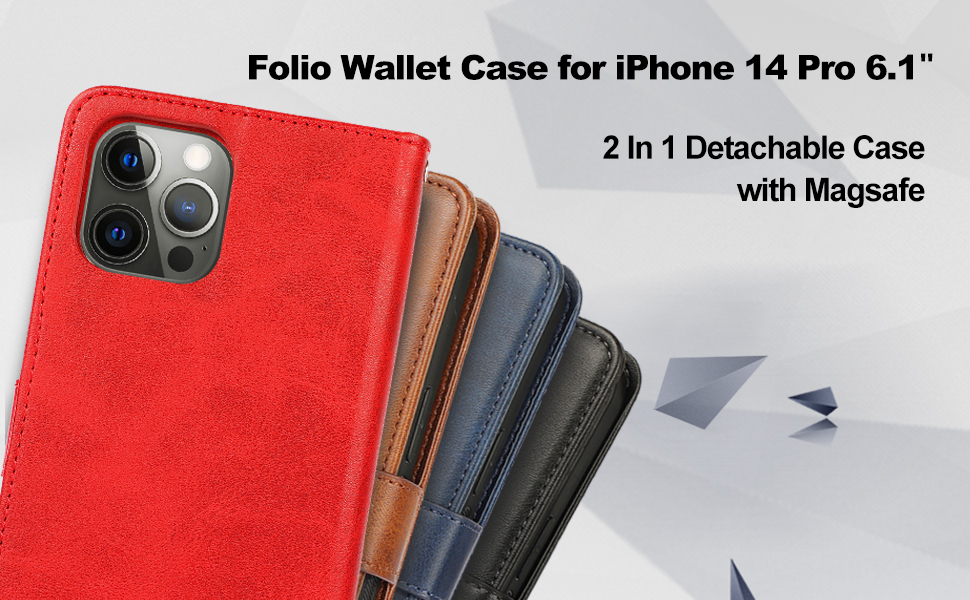 SaiLteL iPhone 14 Pro Wallet Case with Card Holder