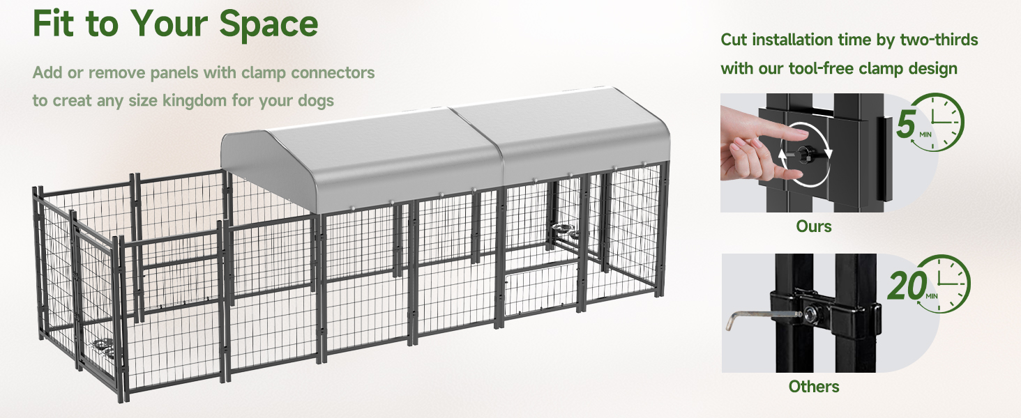 SINO LUBAN 2PCS Outdoor Dog Kennel Outside with Removable