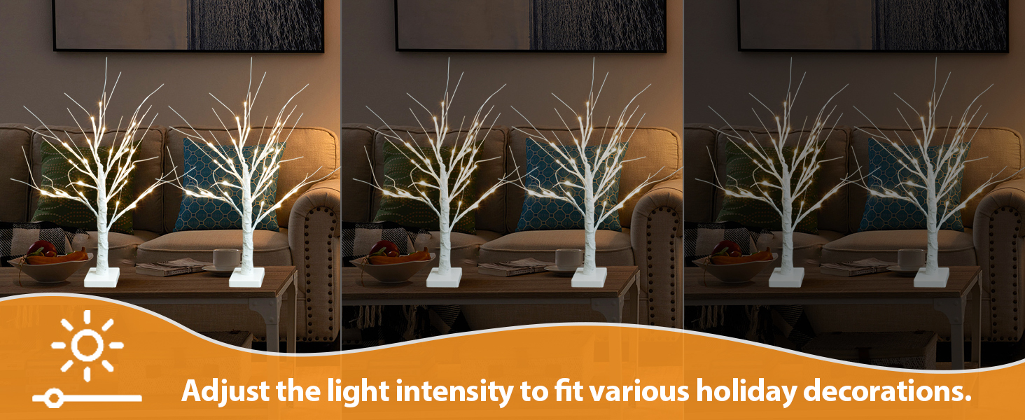 Christmas Decorations Indoor 2 Pack 2 FT Smart Birch Tree