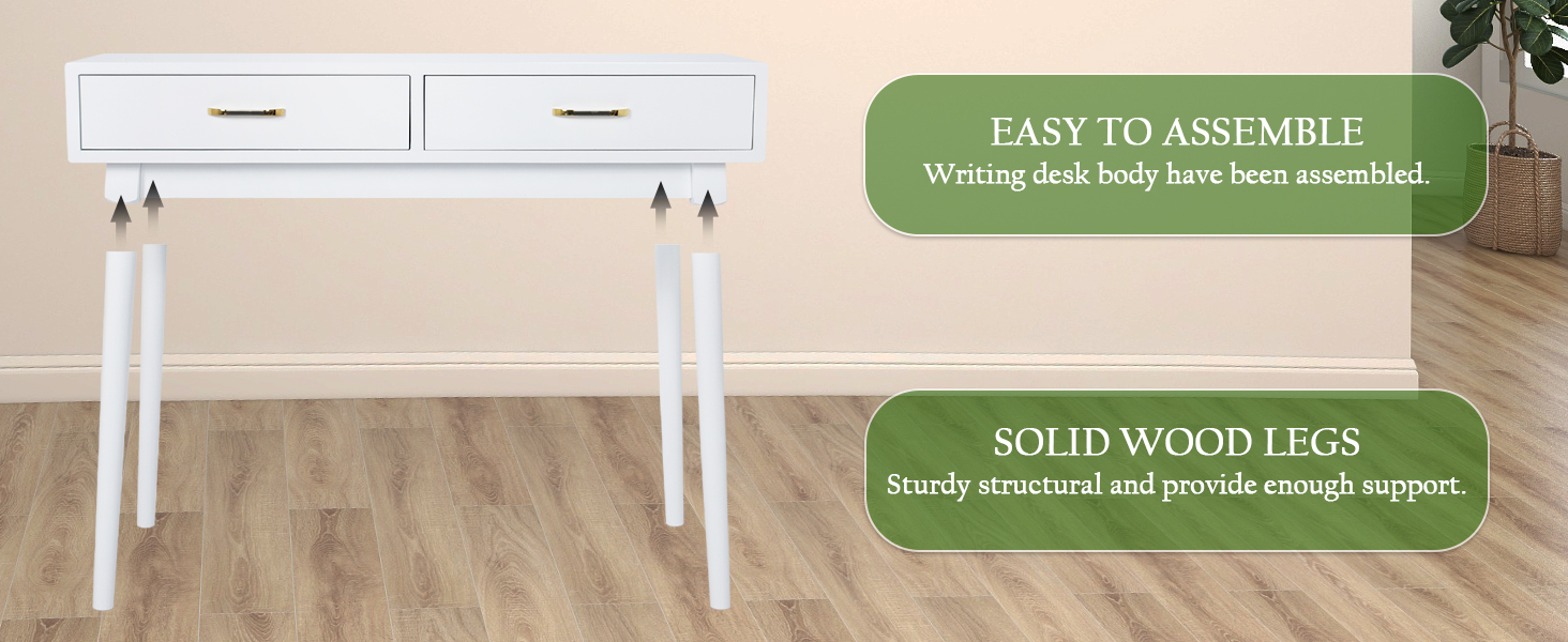 Vikiullf Writing Desk Modern Home Office Desk with