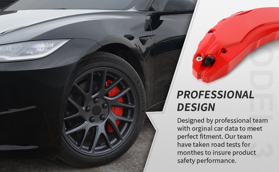 TESLA Model 3 2024 レッドブレーキキャリパーセット Amazon | 4個/セット ブレーキキャリパーカバー Tesla Model 3