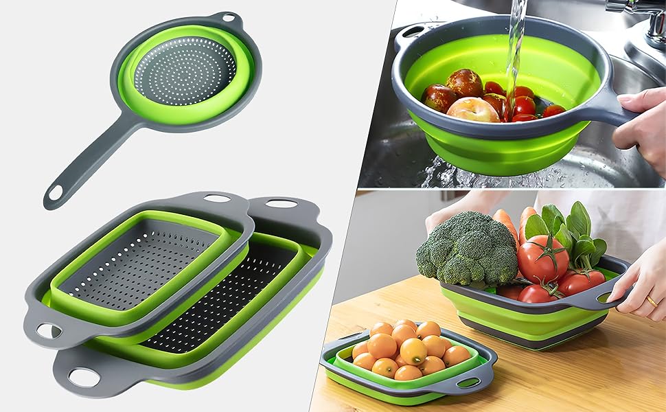 Square Collapsible Colander Set