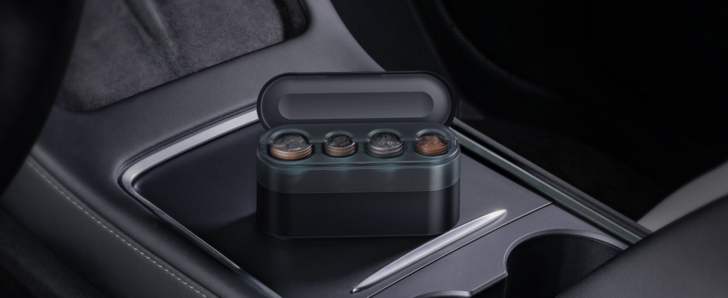 Essential car accessory coin holder designed for easy coin storage in cars, perfect for keeping your vehicle organized during trips