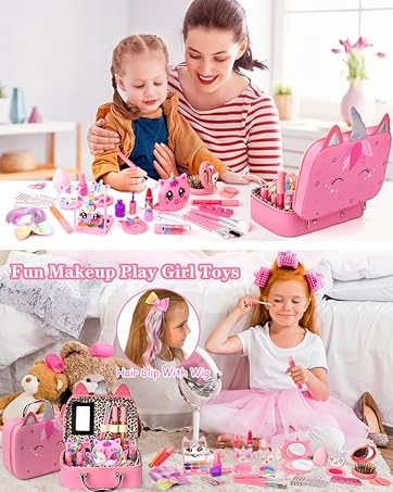 Maquillage Enfant Fille, Lavable Coffret Maquillage Enfant, Palette Maquillage Enfant