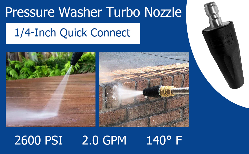 SOLIVEDE Pressure Washer Turbo Nozzle 2600 PSI 2.0 GPM