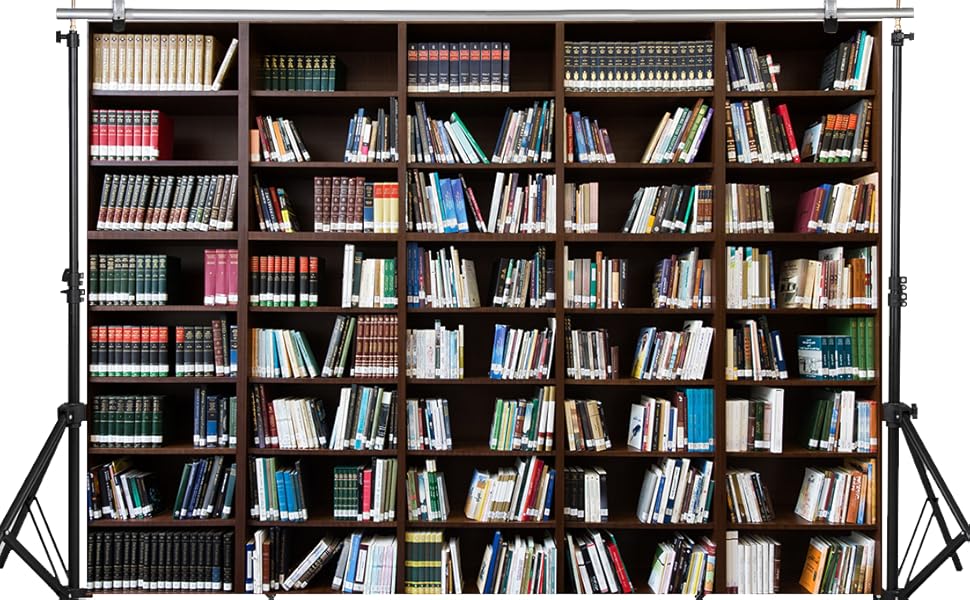 YYTDY 7X5FT Bookshelf Backdrop Retro Library Backdrop Book