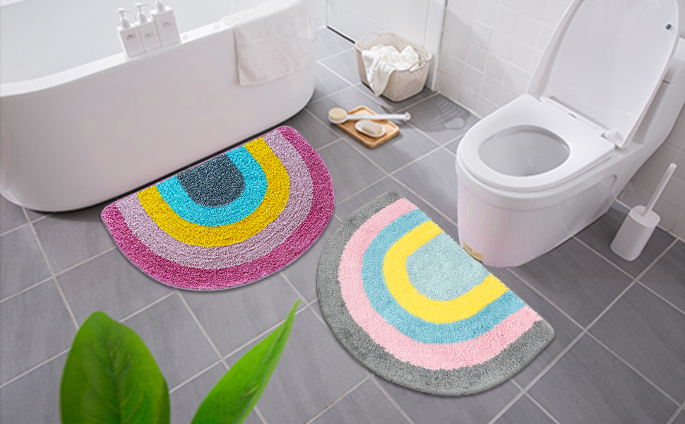 rainbow washroom rug