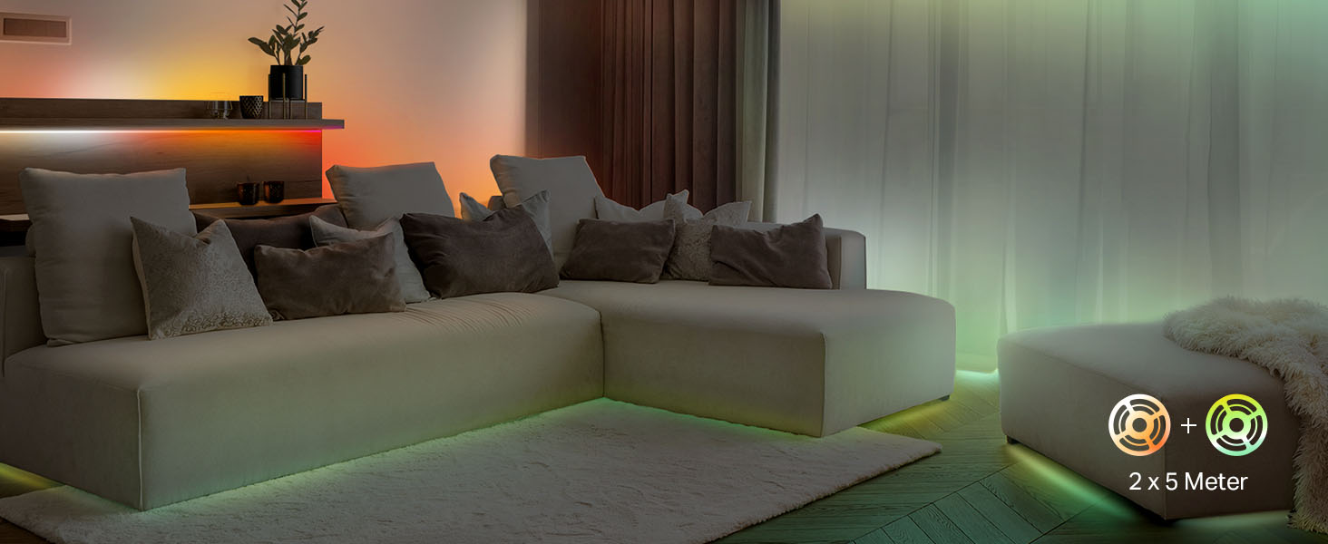 TP-Link Tapo L930-10 Smart LED Strip funktioniert mit Alexa und Google Assistant, beschichtes Lichtband Sync mit Musik, App-Steuerung, Farbwechsel, Segmentcontrol, 16 Mio. Farben: Amazon.de: Beleuchtung