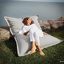 Pouf géant salon design pouf avec repose-pieds