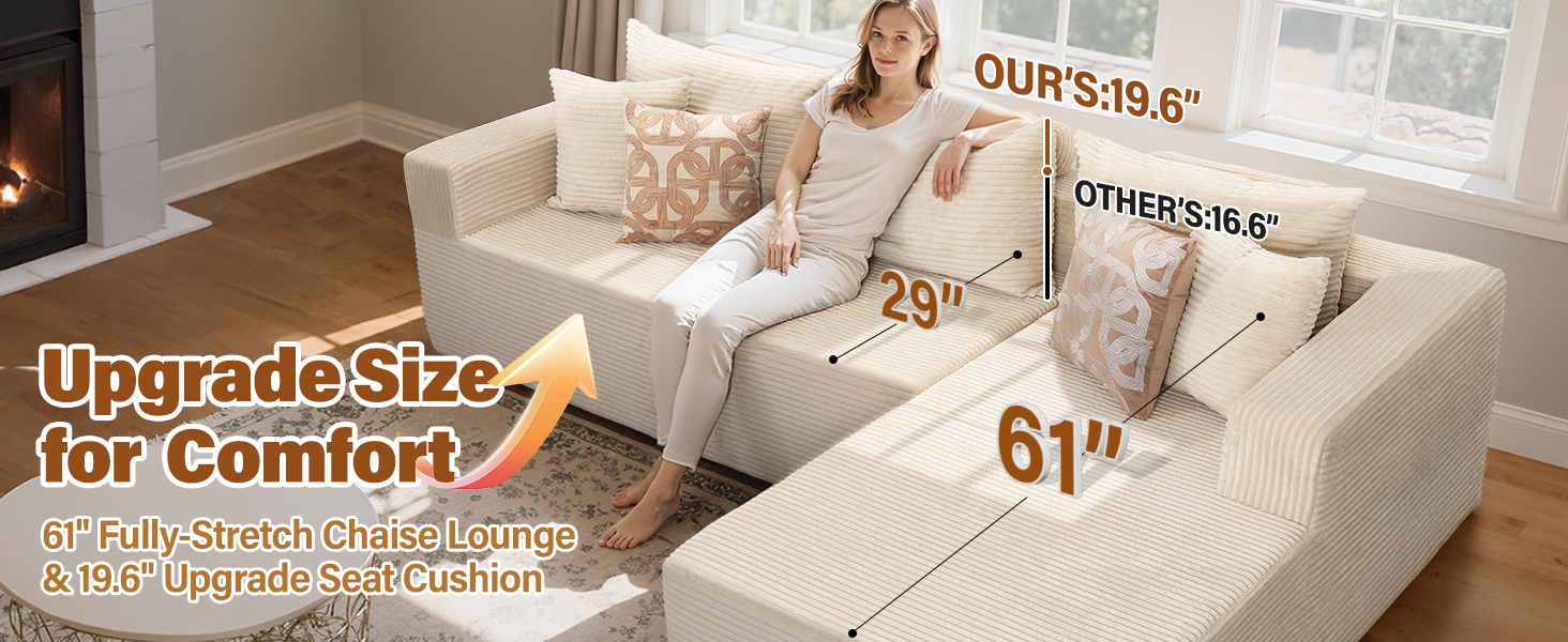 YEFU 105&#34; Cloud Sectional Couch