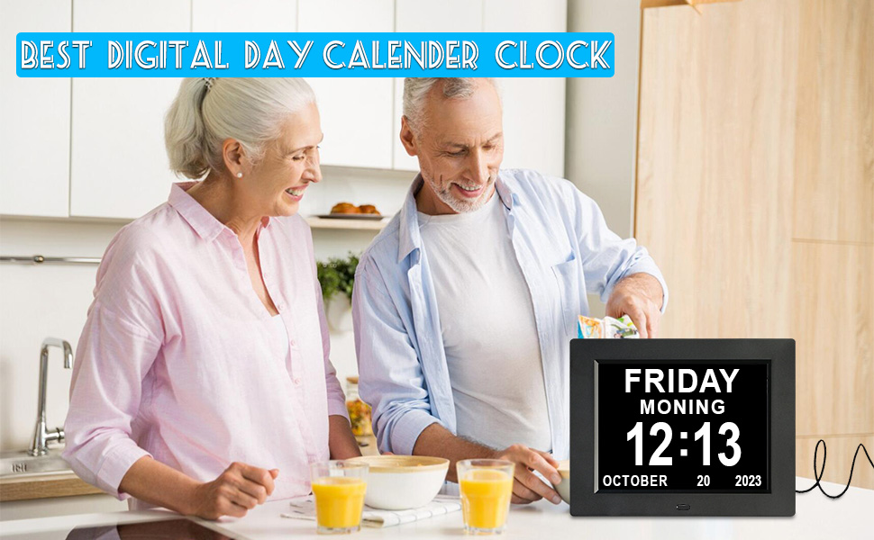 ybest 7 Inch Extra Large NonAbbreviated Day Date & Month