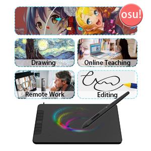 VEIKK Tablet de desenho VK640, tablet OSU de 6 x 4 polegadas com caneta sem bateria, tablet gráfico digital para Android, Windows, Mac, Chrome Linux, suporta função de inclinação, 6 teclas de atalho 26 VK640