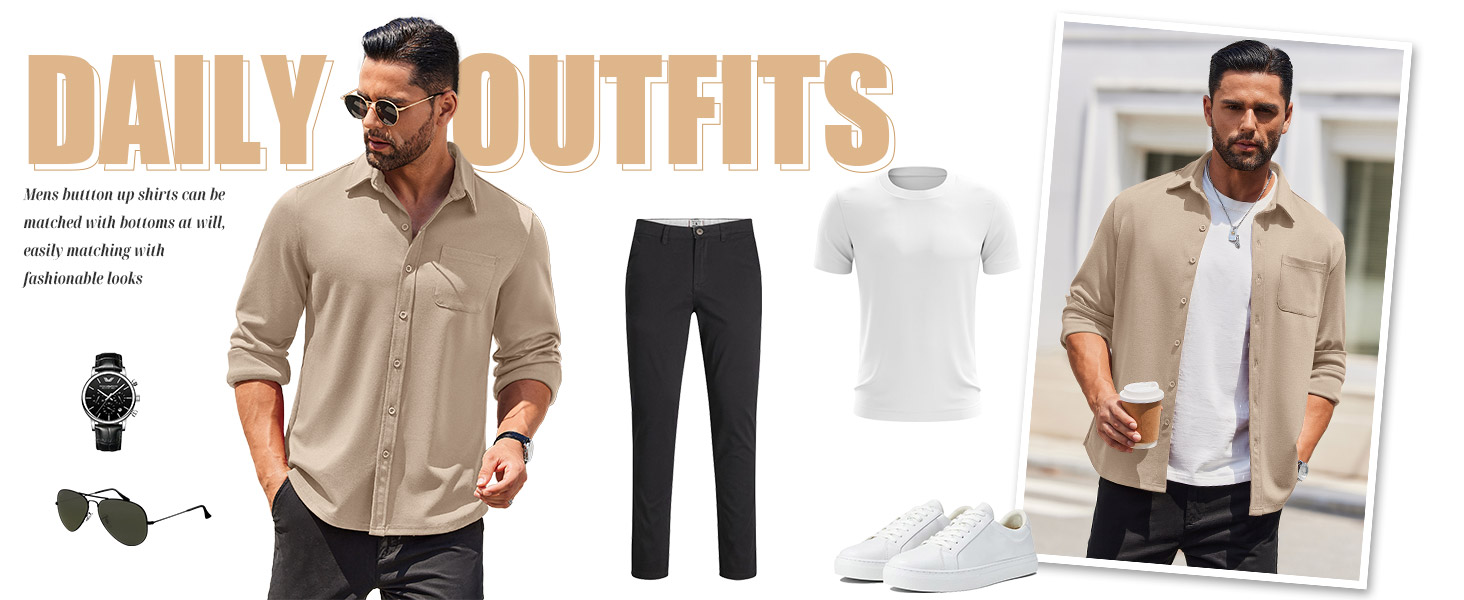mens casual button down shirts