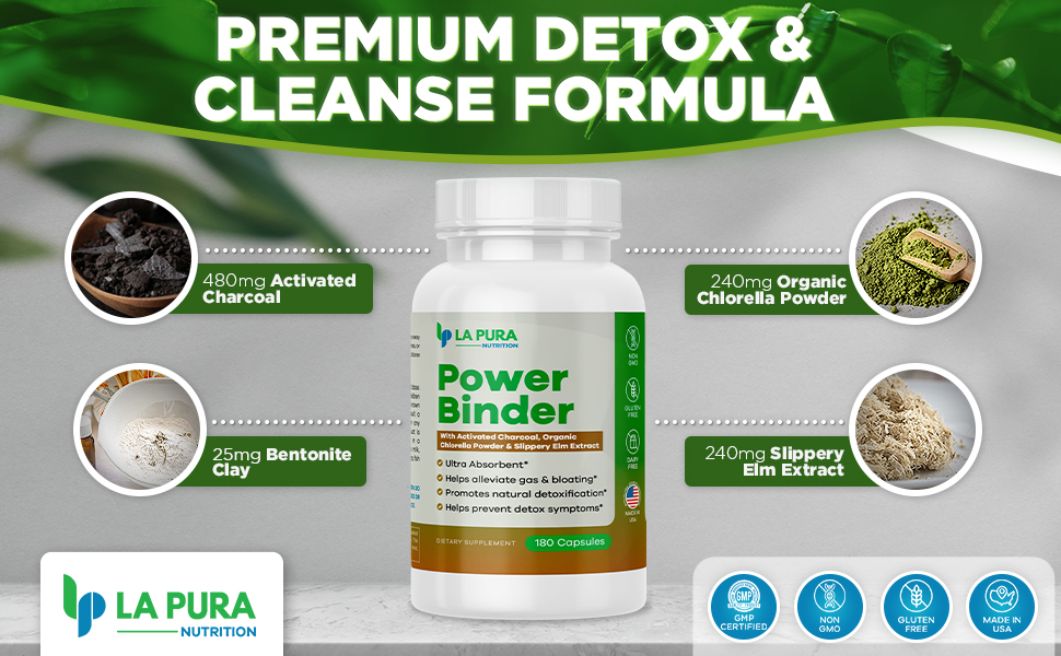 LaPura Power Binder Blend Detox & Cleanse with Activated Charcoal, Organic