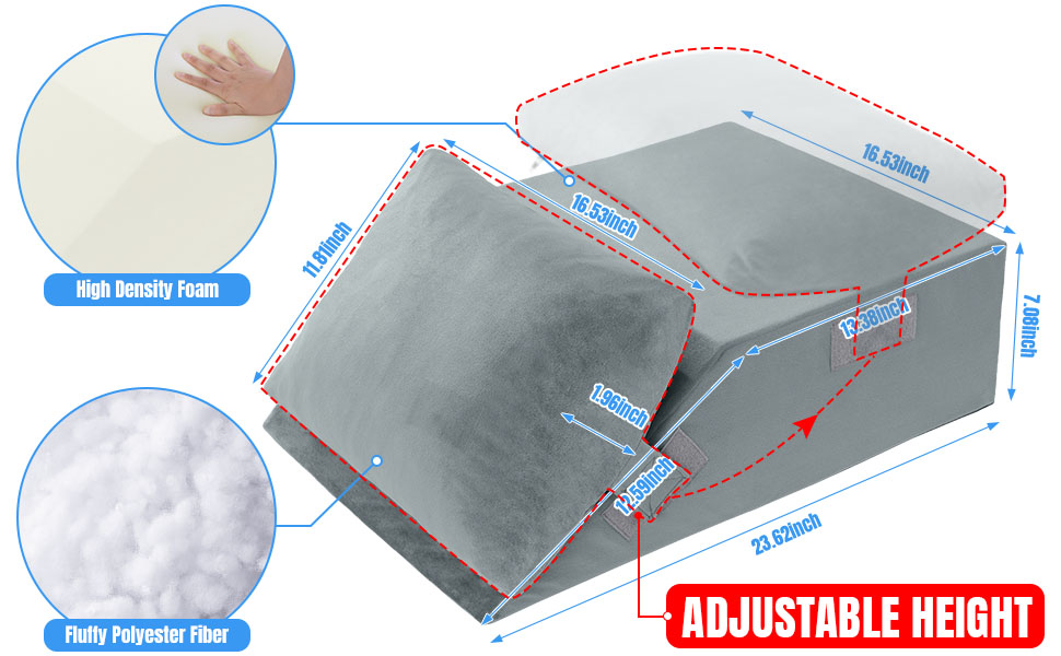 HOMBYS Adjustable Leg Elevation Pillow for Post-Surgery Pain Relief (17"x24"x9") B13919a1 399d 41ab 905d 2e11475e8e76. CR0,0,970,600 PT0 SX970 V1