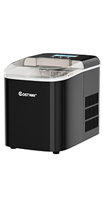 COSTWAY Macchina Del Ghiaccio 15kg/24h, Fabbricatore Di Ghiaccio Con Funziona Autopulizia E Touch, Schermo A LED, Ideale Per Casa Ristorante E Bar (Bianco) 20 Macchina del Ghiaccio