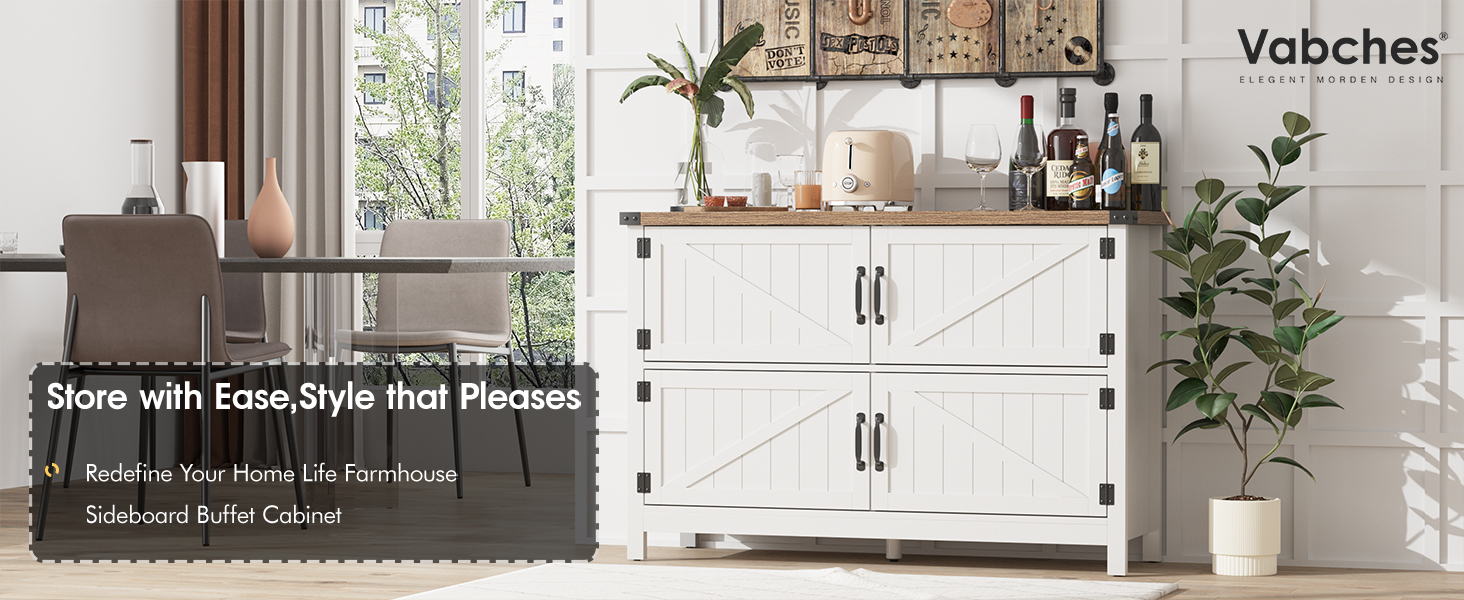 Farmhouse Sideboard Buffet Cabinet