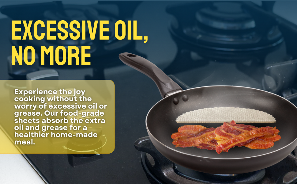 Sunny Chef's Kitchen Oil & Grease Absorbing Sheets for Cooking, 28 Sheets Food