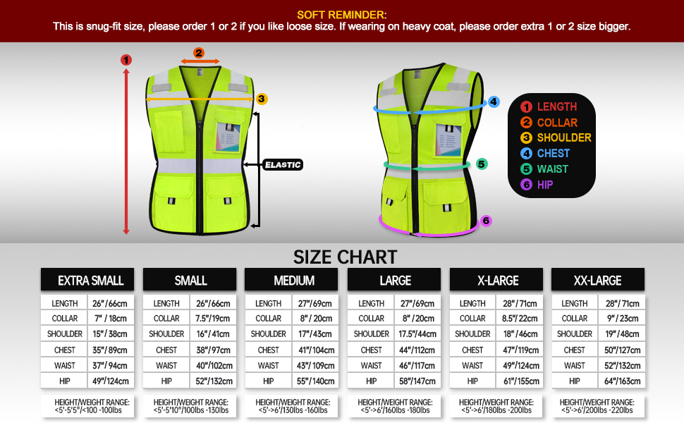 トップス L Mercedes Anchor Inc. Lightweight Vest TCCFCCT Safety Vest for Women 11 Pockets Mesh Reflective