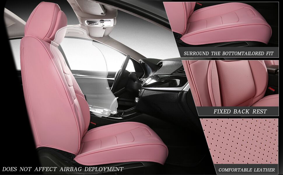 HAITOUR Full Coverage Leather Car Seat Covers Full Set