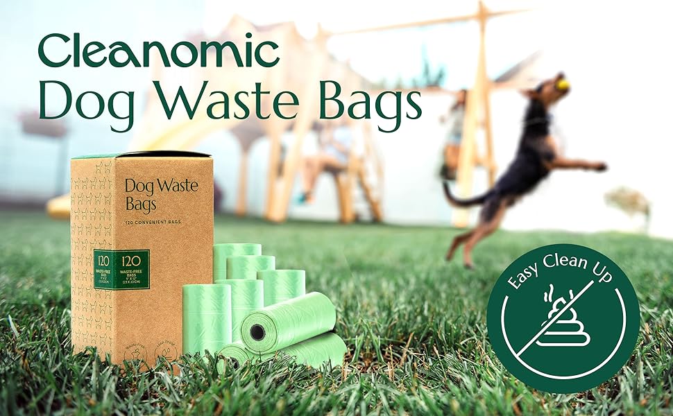 Cleanomic Compostable Dog Poop Bags (9x13 inches) 120 Eco
