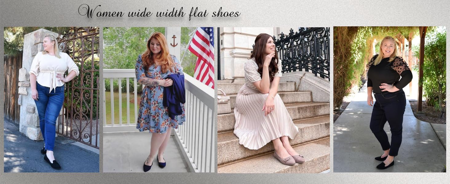 model show for wide width flat shoes