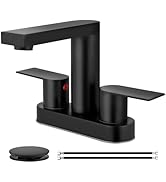 Cinwiny Bathroom Sink Faucet 2 Hole,Centerset Bathroom Faucet with Metal Pop Up Drain and Supply ...