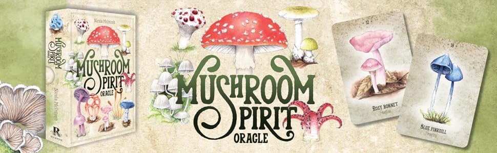 banner with mushrooms and 3d oracle box adn cards