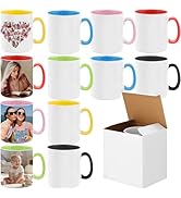 Sublimation Mugs, 12 Pack Premium Coffee Mugs, 11 Oz White Ceramic Photo Cups with Box, Christmas...