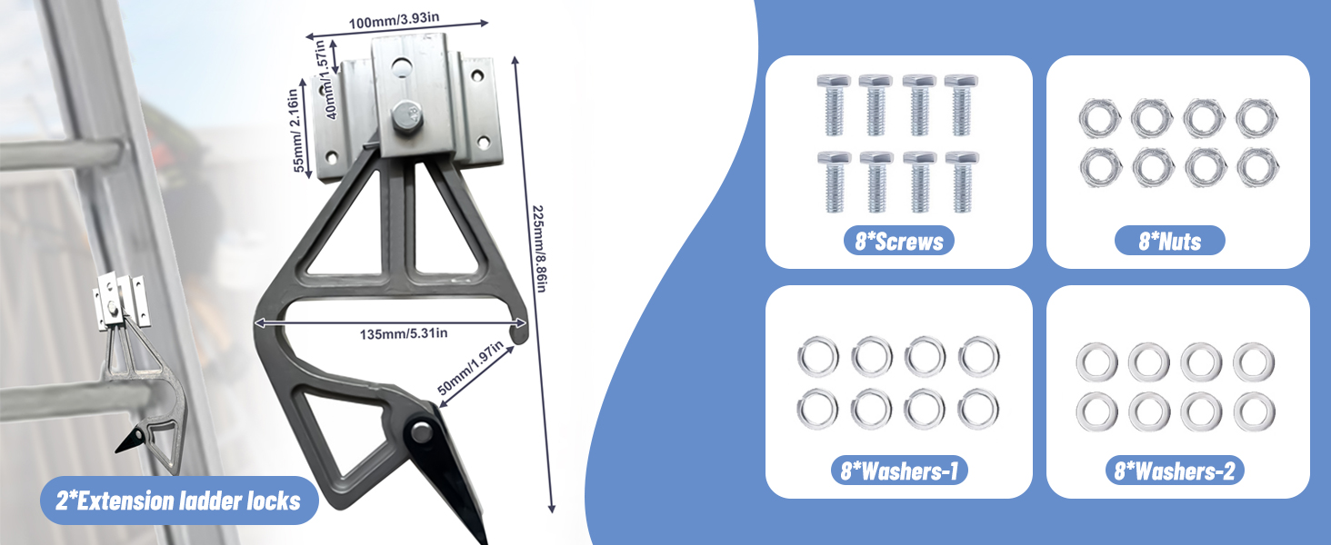 Aluminum Extension Ladder Locks, Extension Ladder Accessories Ladder Rung Locks Telescoping