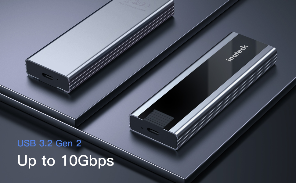 Inateck NVMe M.2 Enclosure, 10 Gbps Transmission Speed, Supports M.2