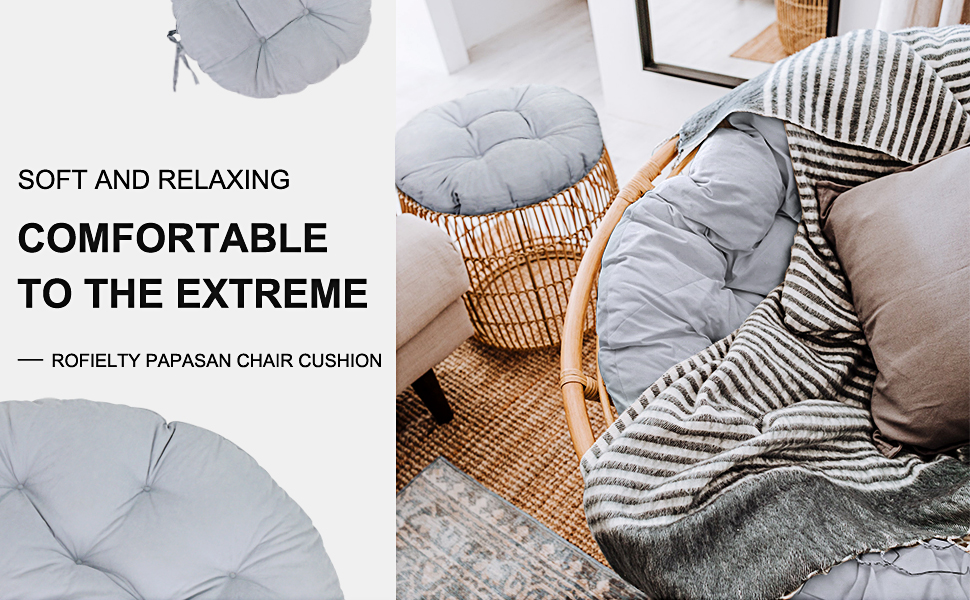 ROFIELTY Papasan Chair Cushion, Tufted Papasan air Cushion