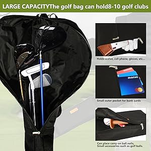 Amazon | AKOZLIN ゴルフ クラブケース 8〜10本以上 軽量 ゴルフバック