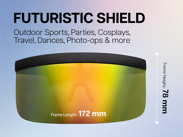 Amazon.com: zeroUV Futuristic Oversize Shield Flat Top