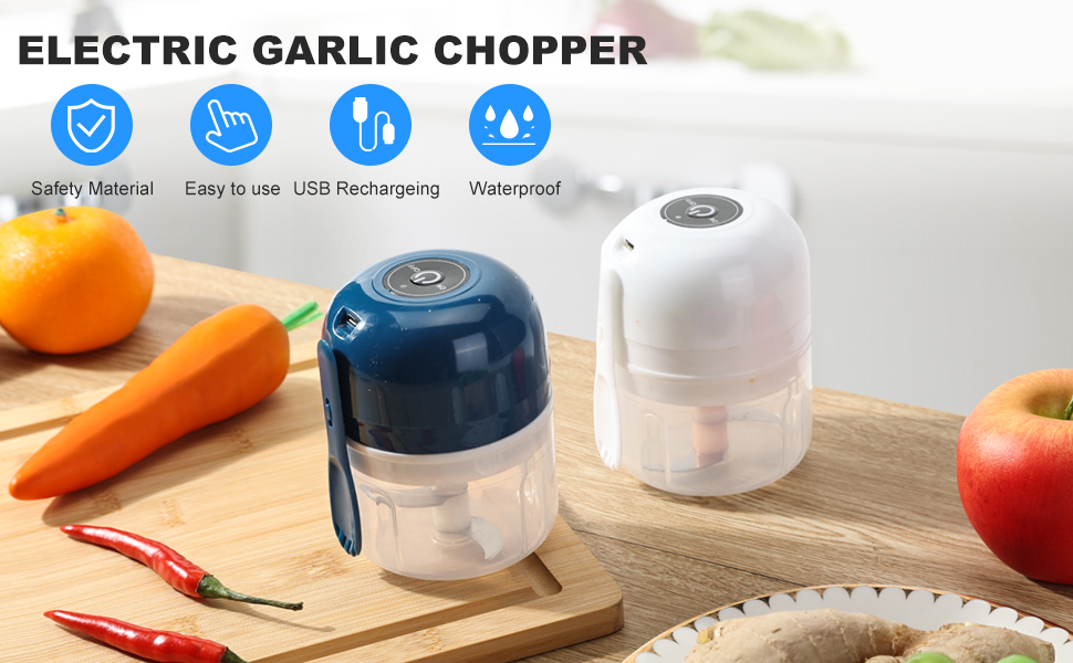 Electric Garlic Chopper Mini,250ML Wireless USB