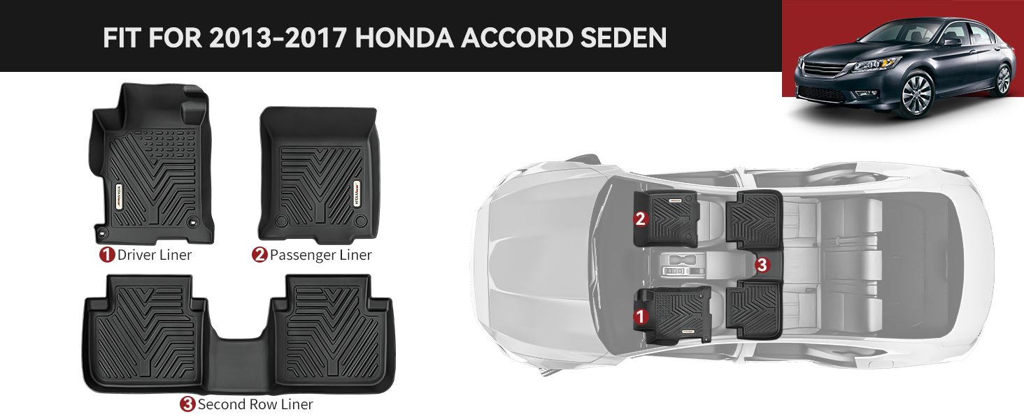 Fit For 2013-2017 Honda Accord Seden