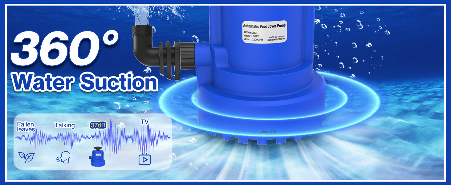 1/4 HP Automatic Submersible Water Pump, 2200 GPH Sump Pump Utility