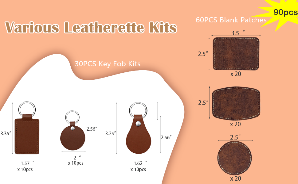 90 pcs leatherette blanks kits