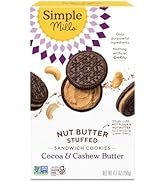 Simple Mills Cocoa Cashew Crème Sandwich Cookies - Gluten Free, Vegan, Healthy Snacks, 6.7 Ounce ...