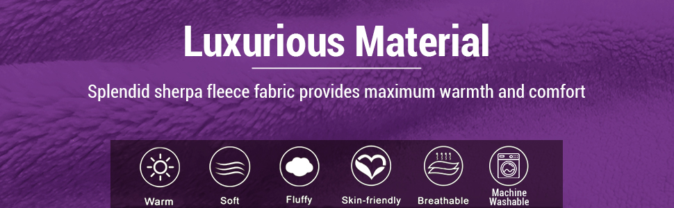 Vprintes blanket with luxurious material is machine washable