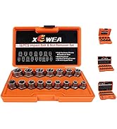 XEWEA Bolt Nut Extractor Set, Easy Out Broken Lug Nut Extraction/Remover Socket Set for Damaged, ...